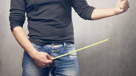 Penis measuring before its growth